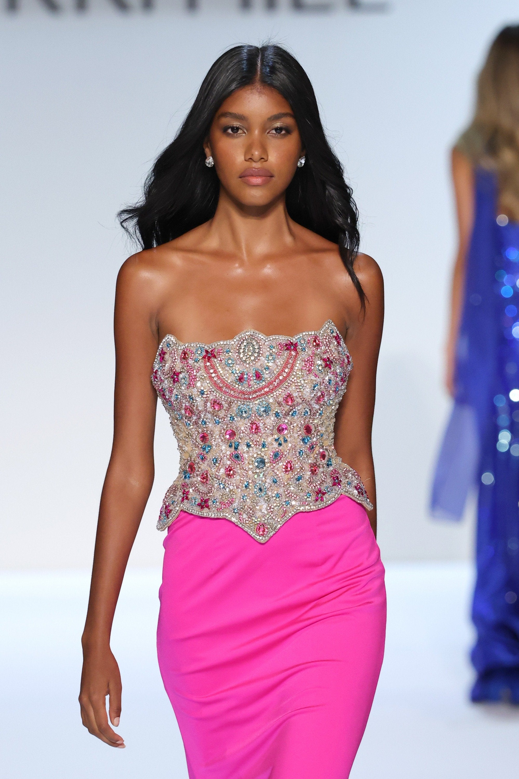 Sherri Hill 58919 | Strapless Fitted Beaded Corset Gown