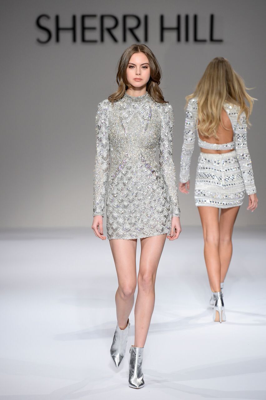 Sherri Hill style 52147 on the Fall 2018 runway at New York Fashion Week