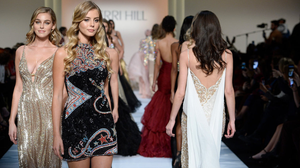 A still from the Sherri Hill Fall 2019 runway show at New York Fashion Week