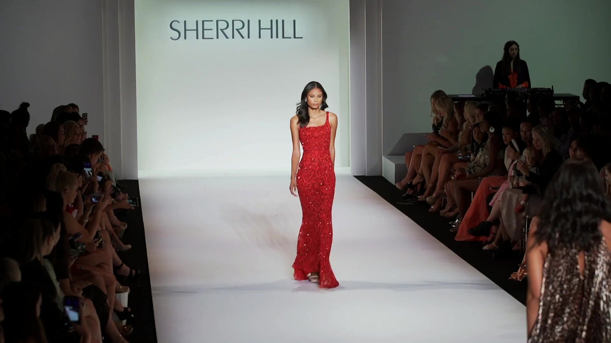 A still from the Sherri Hill Spring 2020 runway show at New York Fashion Week