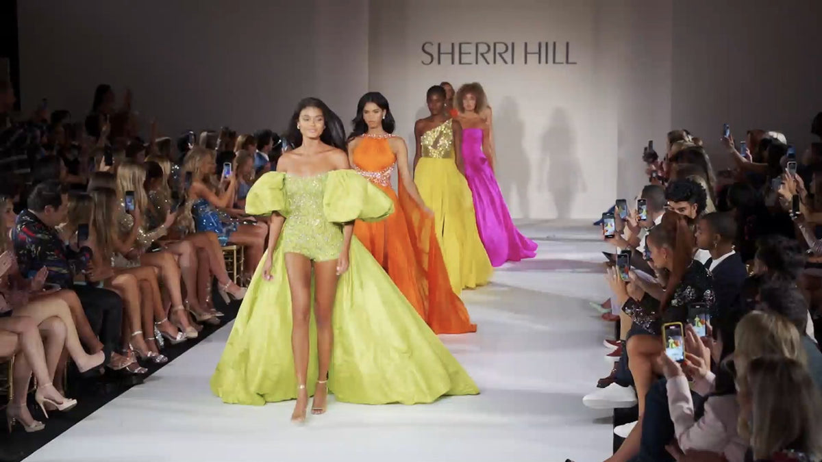 A still from the Sherri Hill Spring 2022 runway show at New York Fashion Week