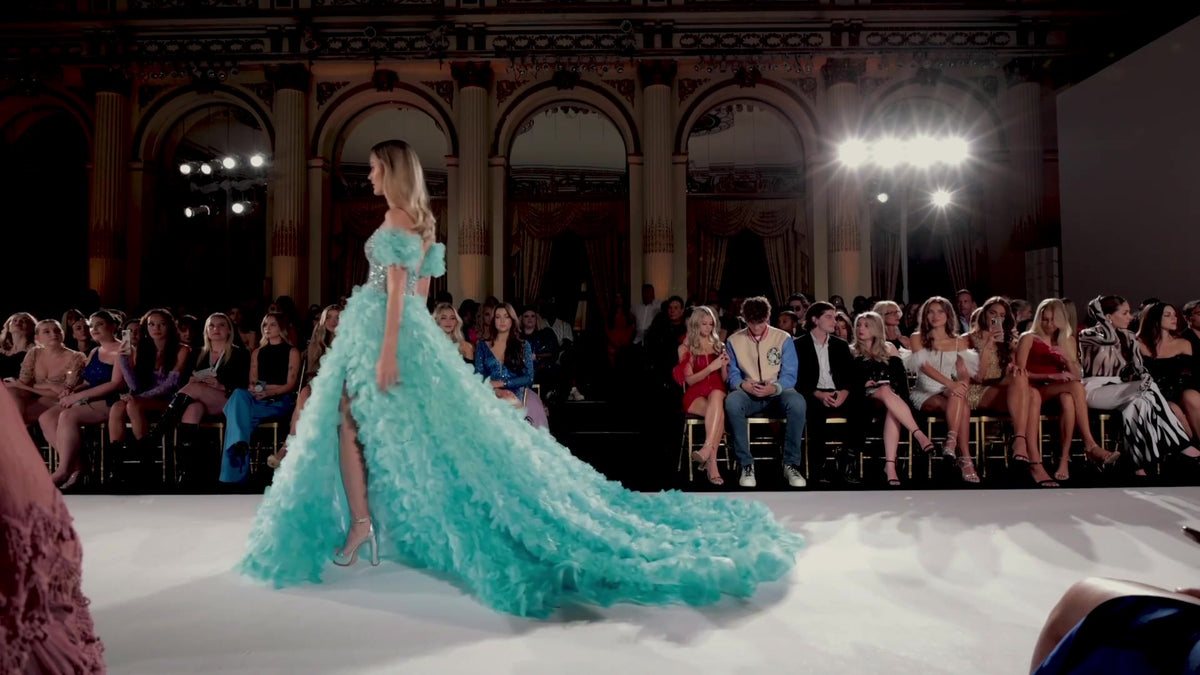 A still from the Sherri Hill Spring 2023 runway show at New York Fashion Week