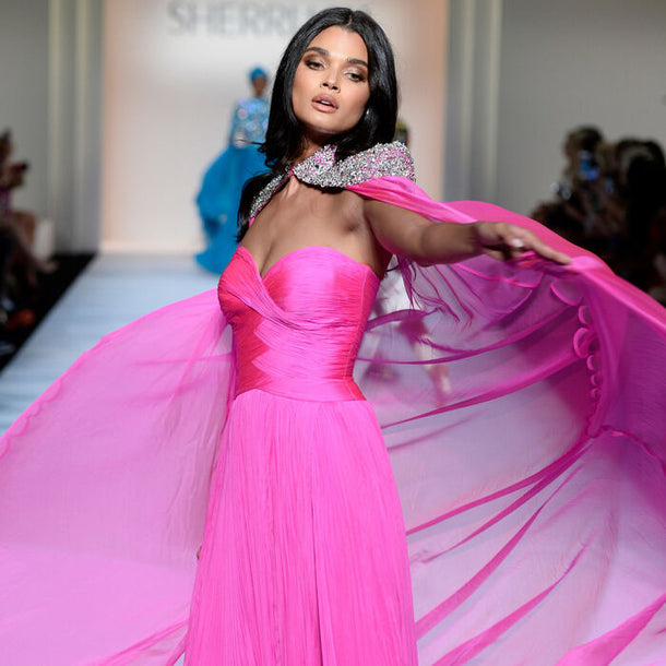 Sherri Hill couture gown, style 44795 in fuchsia