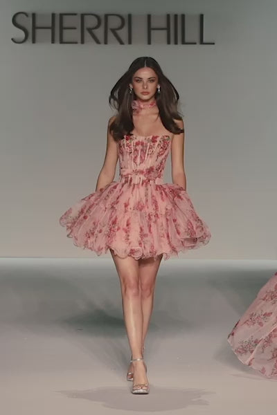 Sherri Hill 57248 strapless floral cocktail dress video