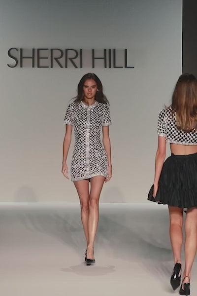 Sherri Hill 67044 pearl beaded velvet cocktail gown video