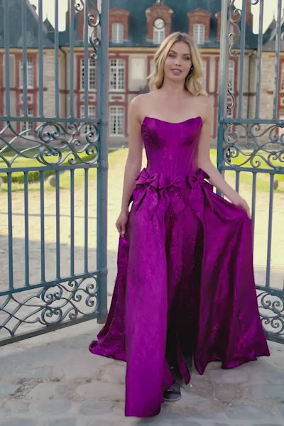 Sherri Hill 56973 strapless brocade A-line gown video