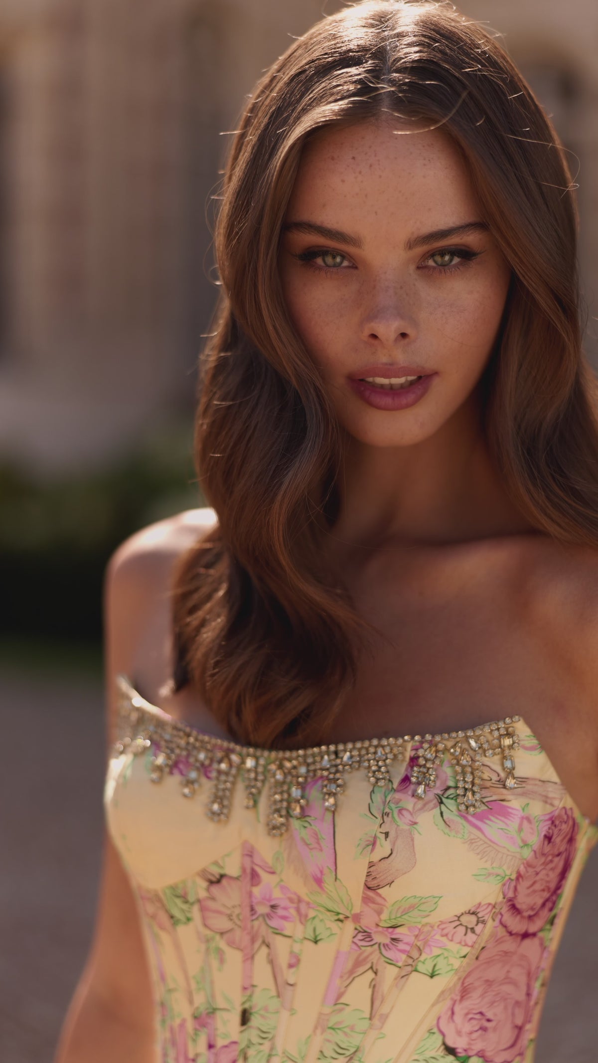 Sherri Hill 57727 strapless A-line floral gown video