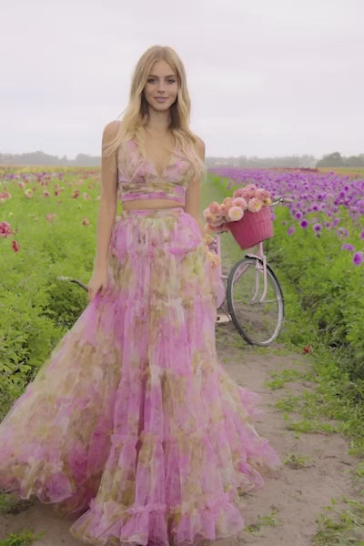 Sherri Hill 56342 tulle two-piece floral gown video