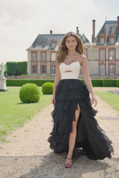 Sherri Hill 56870 strapless chiffon ruffle gown video