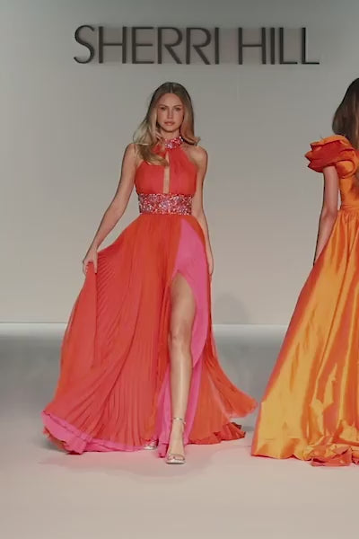 Sherri Hill 57237 pleated chiffon gown video