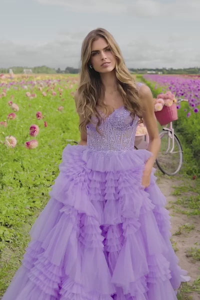 Sherri Hill 56019 tulle ruffle ballgown video