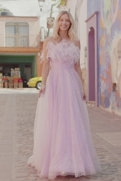 Sherri Hill 55590 strapless sequin tulle chiffon A-line gown video