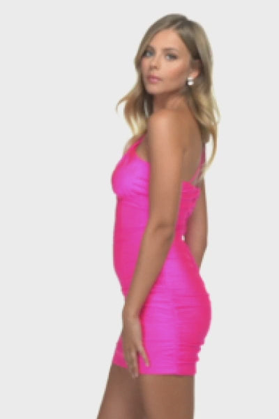 Sherri Hill 53993 fitted ruched jersey cocktail length dress video