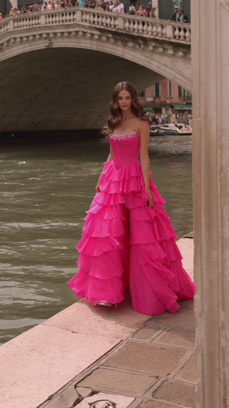 Sherri Hill style 57581 in navy, Strapless Ballgown