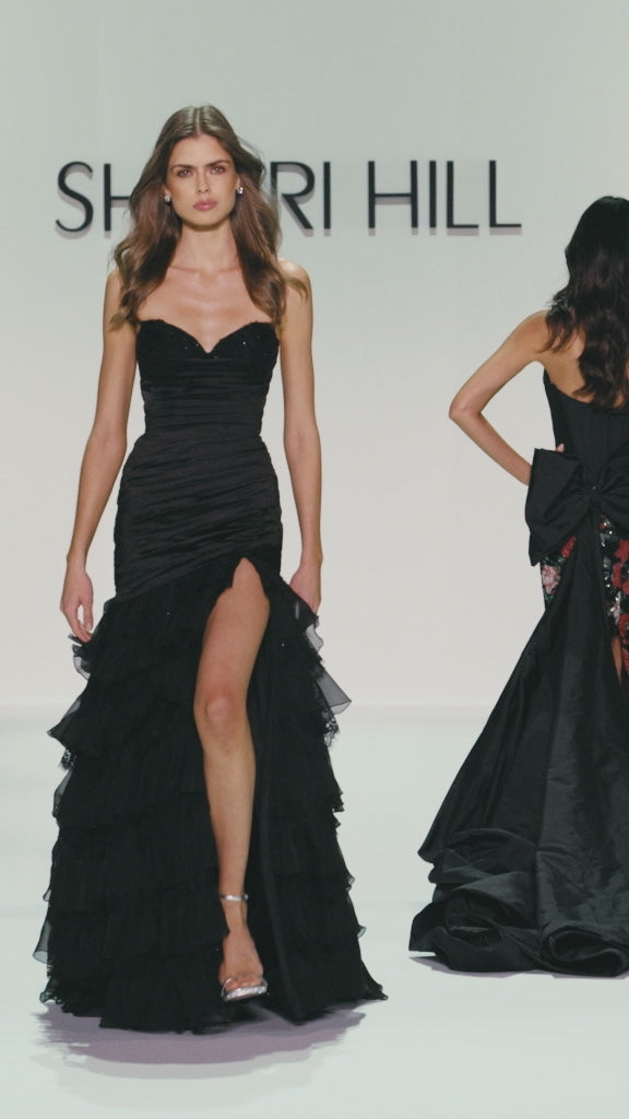 Sherri Hill 57874 strapless stretch fitted ruched gown video