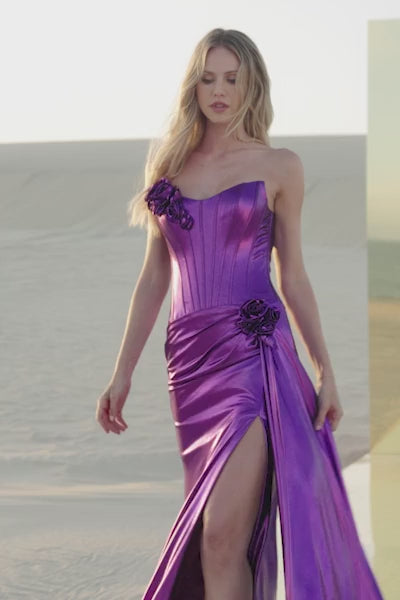 Sherri Hill 56839 metallic strapless gown video