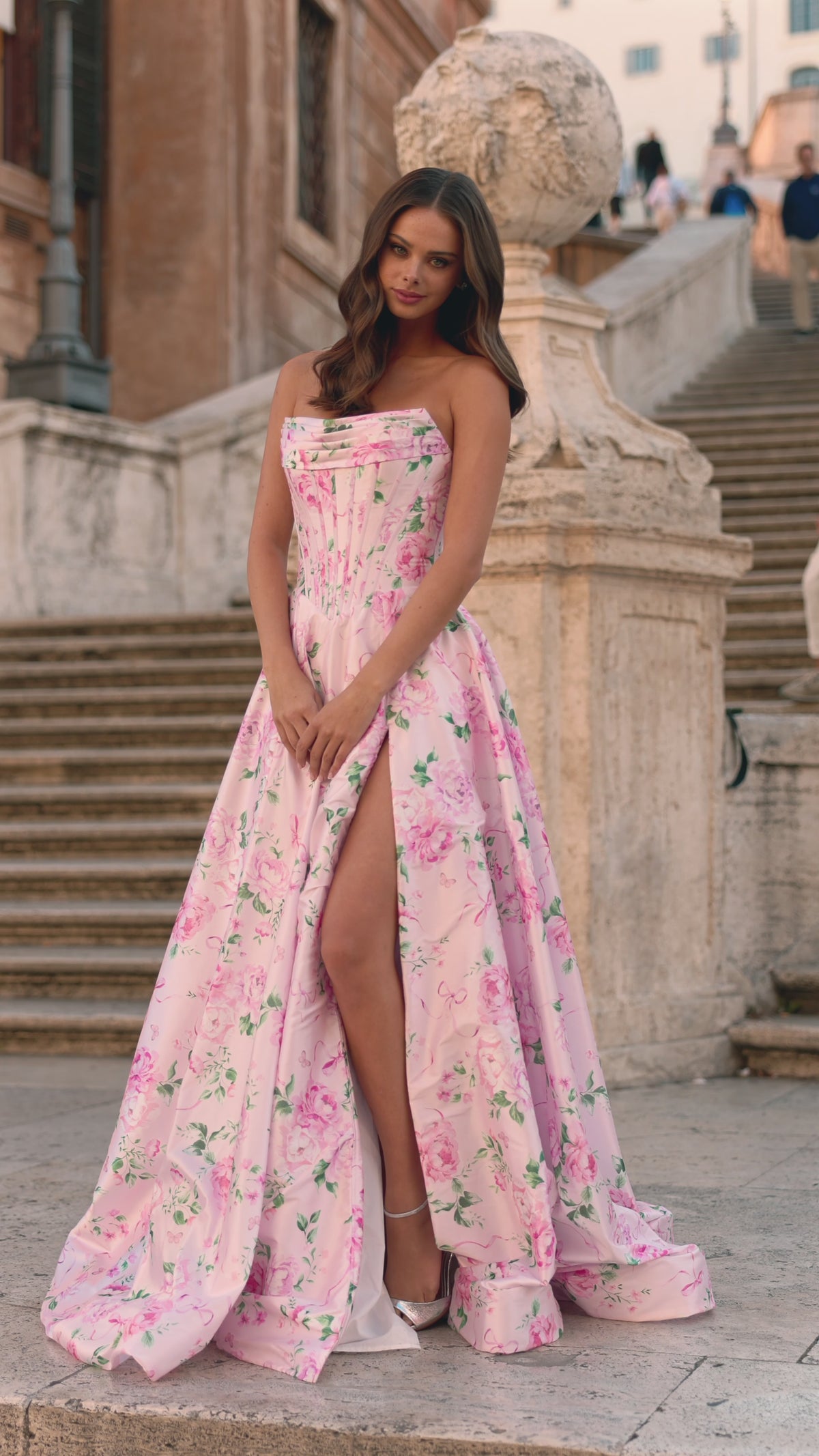Sherri Hill 57830 strapless floral gown video