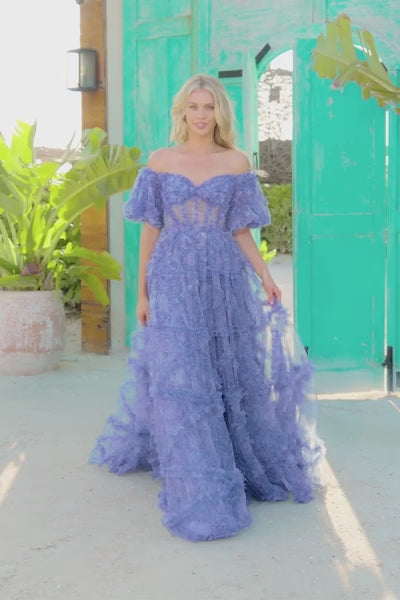 Sherri Hill 56009 tulle floral print gown video