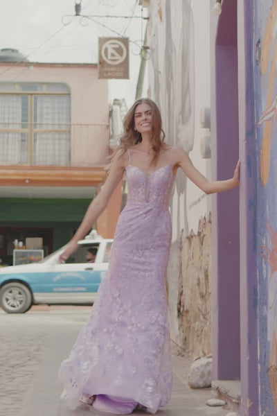 Sherri Hill 55589 sheer corset lace and sequin mermaid gown video
