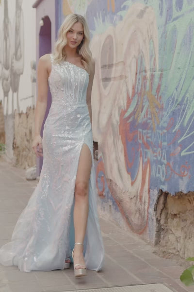 Sherri Hill 55525 fitted sheer corset sequin lace gown video