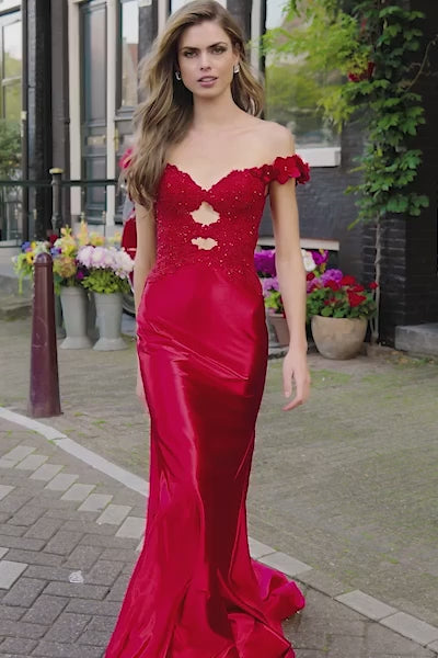 Sherri Hill 56200 off the shoulder fitted gown video