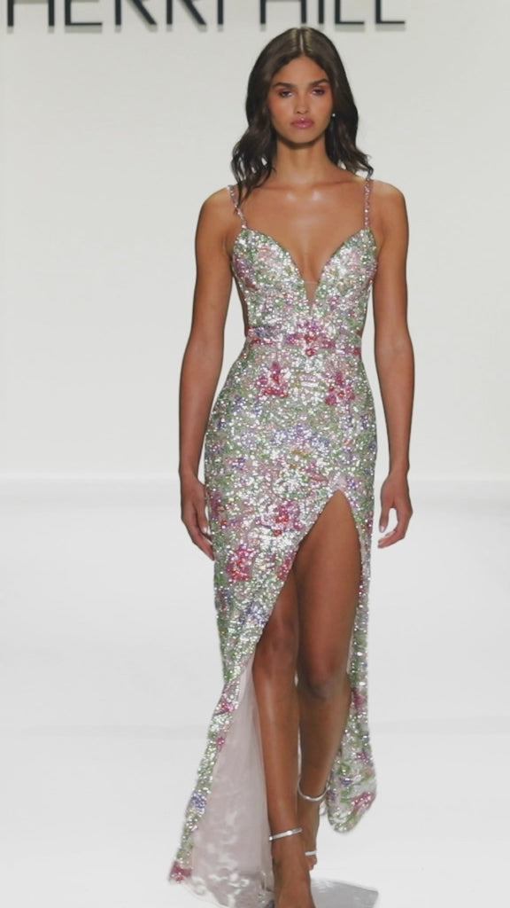 Sherri Hill style 67192 in blush/rose/ab/silver/lilac/peri/yellow/orange/peri, Fully Beaded Fitted Gown