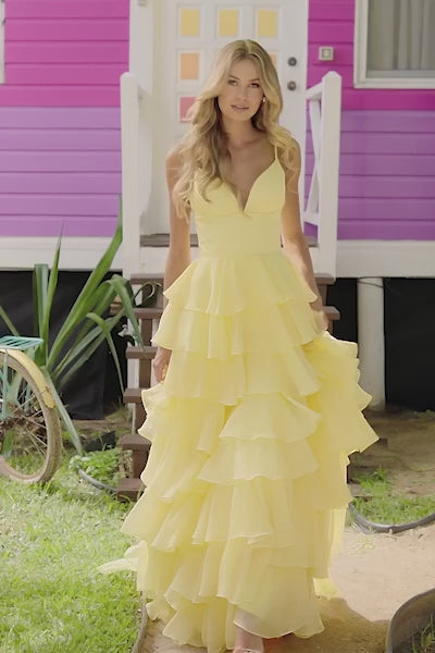 Sherri Hill 56108 | Ruffle Chiffon A-Line Gown