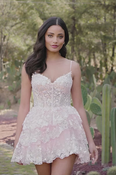 Sherri Hill 55804 tulle sequin cocktail dress video