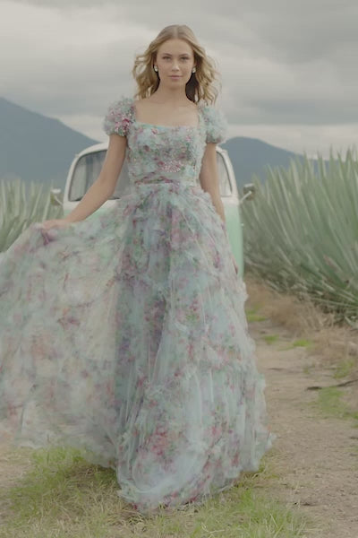 Sherri Hill 55560 tulle floral print gown video