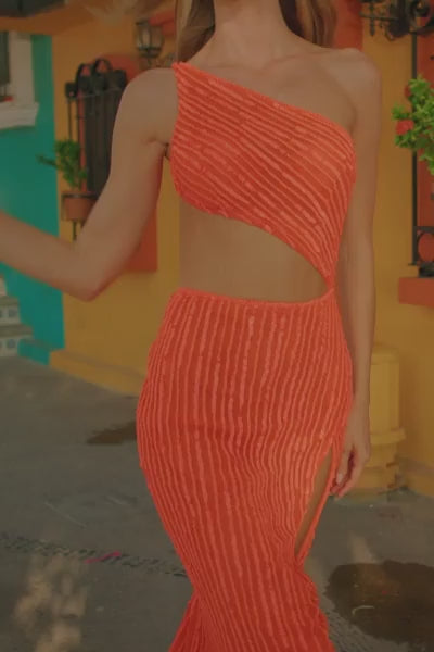 Sherri Hill 54891 one shoulder beaded gown video