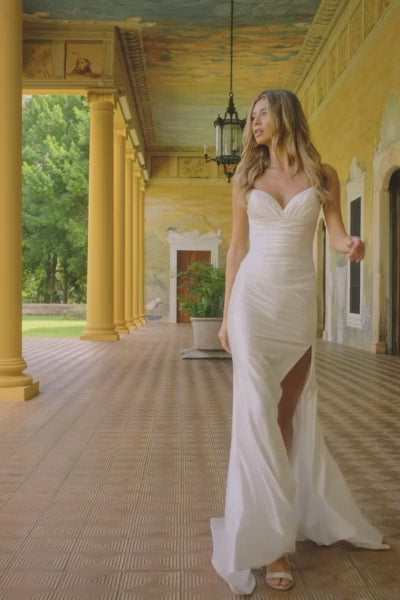 Sherri Hill 55039 long fitted shiny jersey gown video