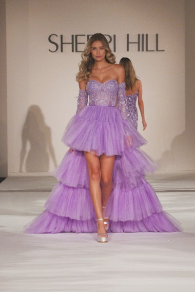 Sherri Hill 55453 strapless high-low lace corset gown video