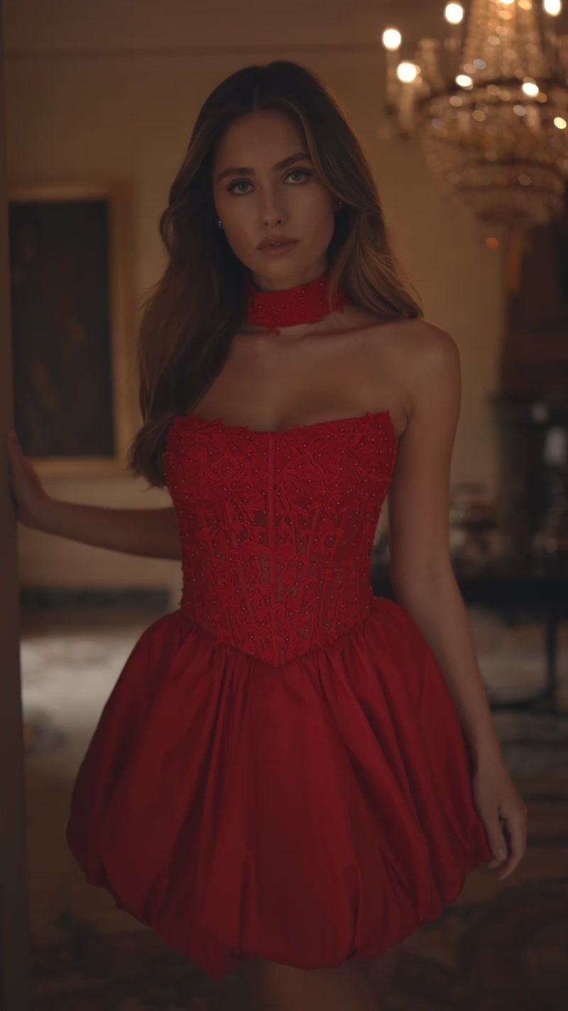 Sherri Hill 57419 | Strapless Cocktail Gown