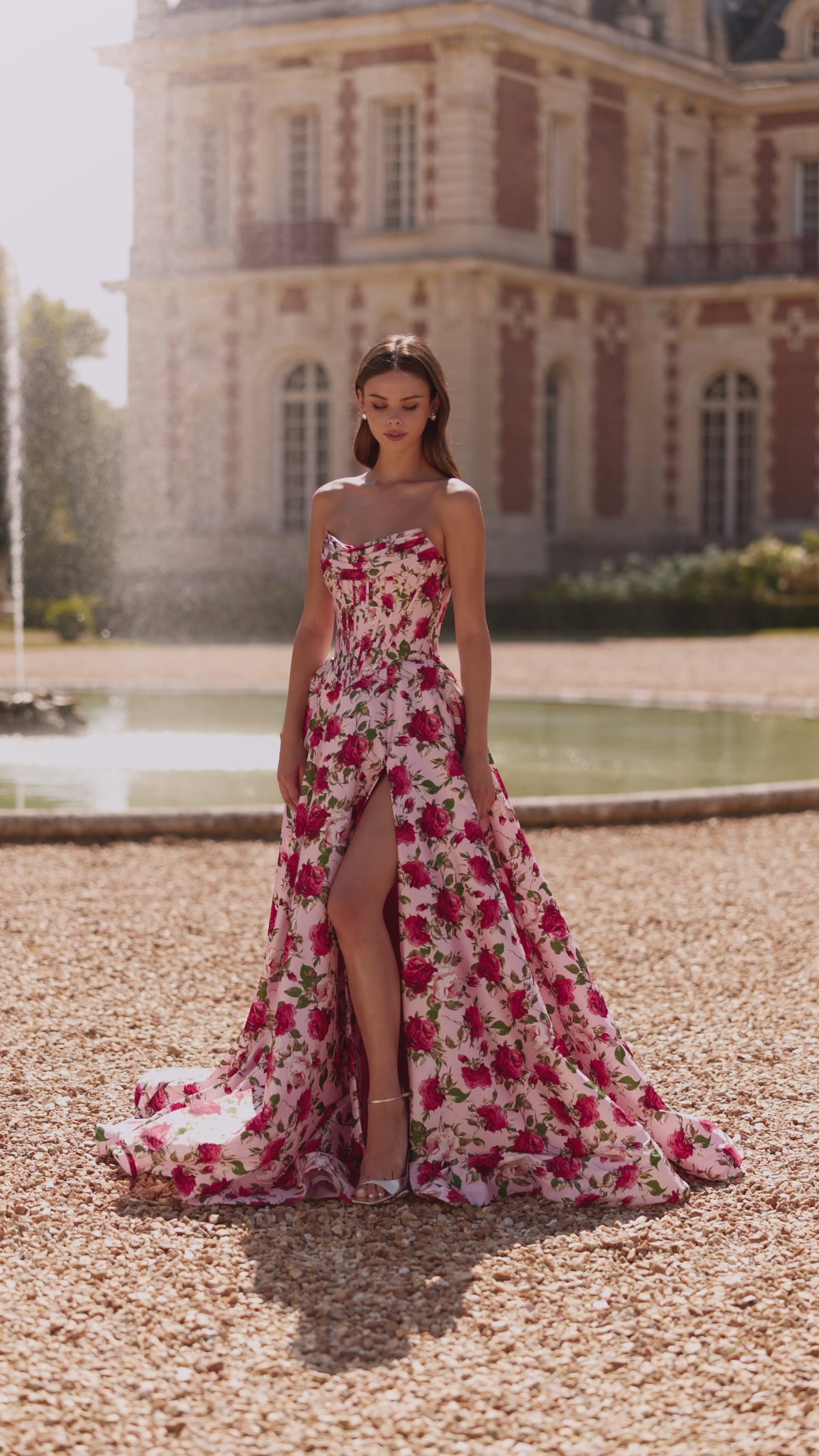 Sherri Hill 57723 strapless floral gown video