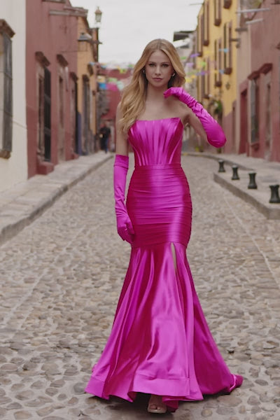Sherri Hill 55355 strapless stretched satin gown video