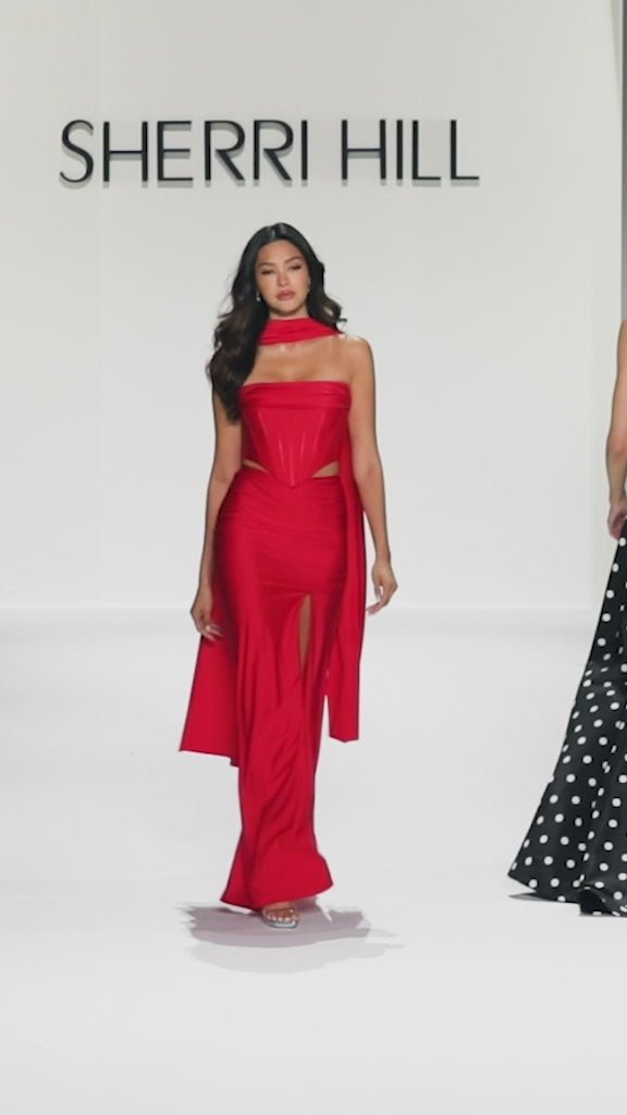 Sherri Hill 57999 strapless two piece fitted gown video