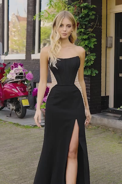 Sherri Hill 56250 strapless scuba corset gown video