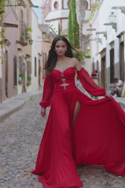 Sherri Hill 55325 strapless chiffon gown video
