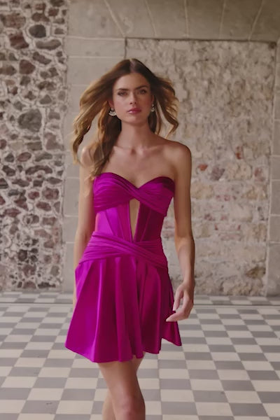 Sherri Hill 56535 | Strapless Corset Cocktail Dress