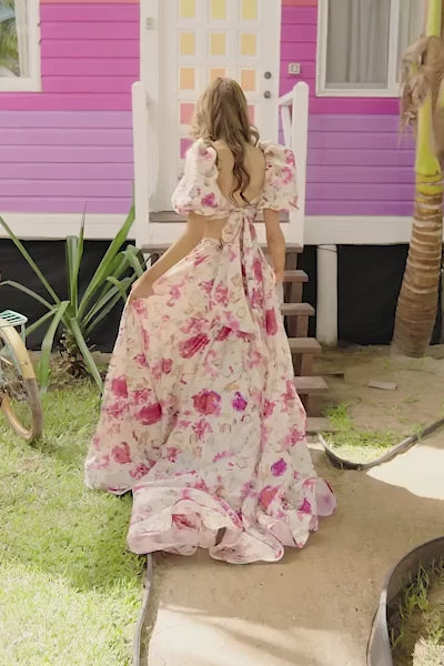 Sherri Hill 56082 two-piece floral taffeta gown video