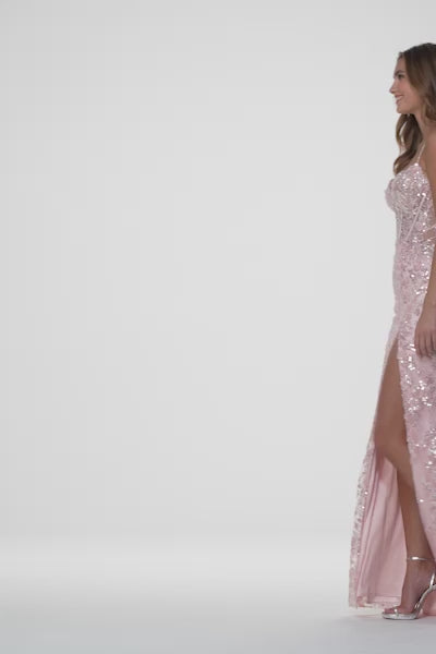 Sherri Hill 56208 sequin lace fitted gown video