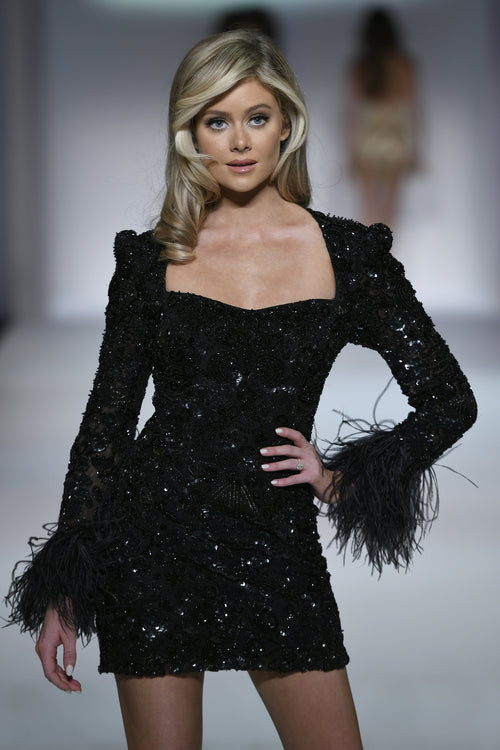 Sherri Hill style 55291 on the Fall 2022 runway