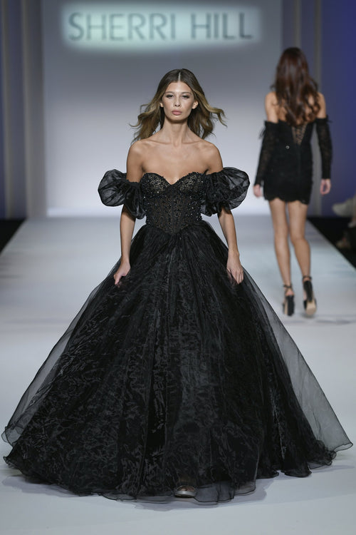 Sherri Hill style 55215 on the Fall 2022 runway