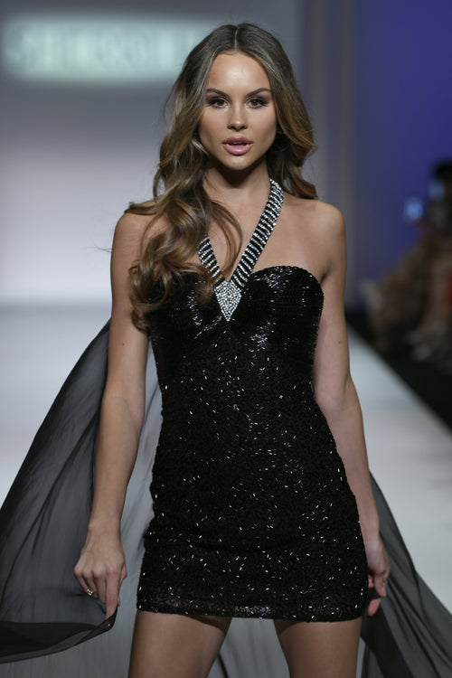 Sherri Hill style 55307 on the Fall 2022 runway