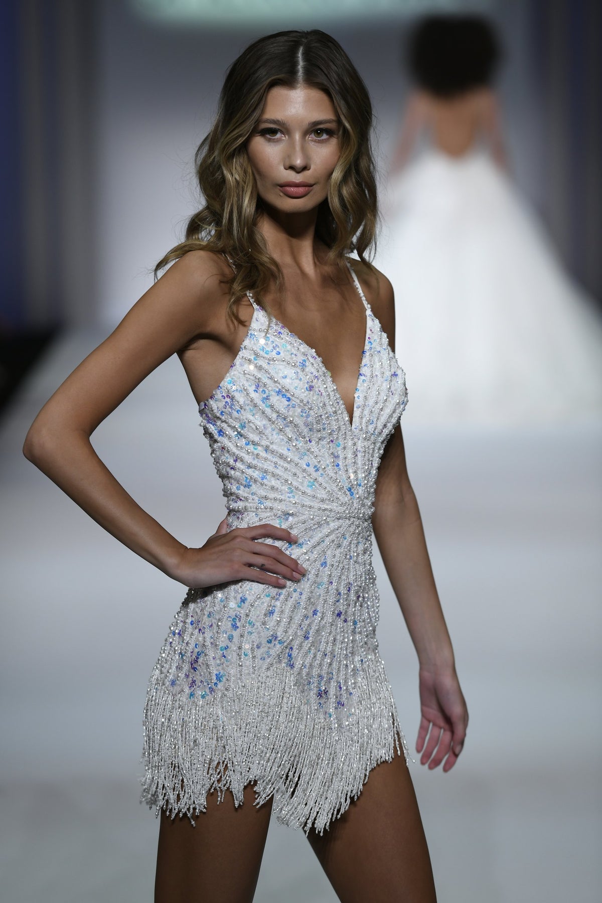 Sherri Hill style 55258 on the Fall 2022 & Bridal runway at New York Fashion Week