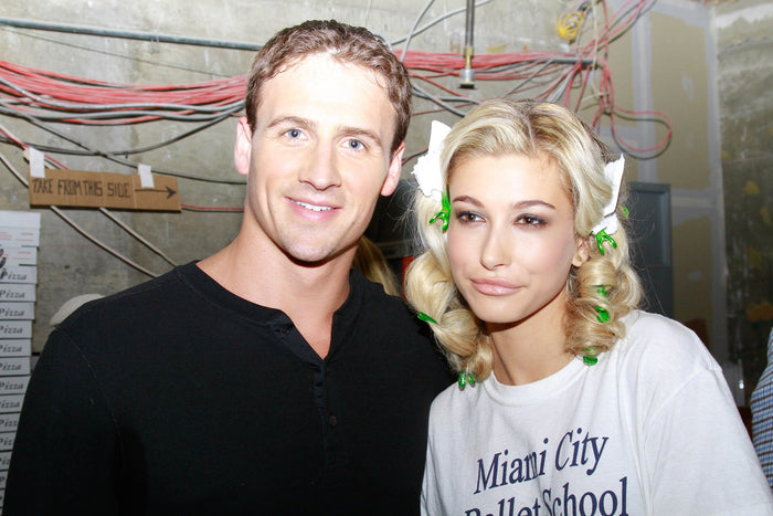 Ryan Lochte and Hailey Baldwin backstage