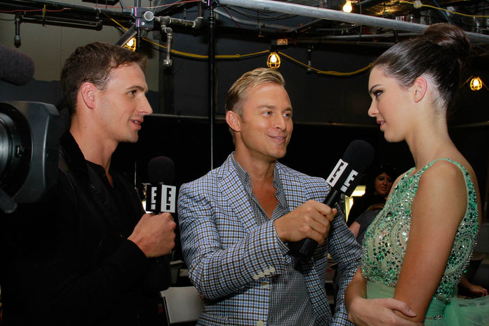 Ryan Lochte and Jason Kennedy interviewing Kendall Jenner for E! News