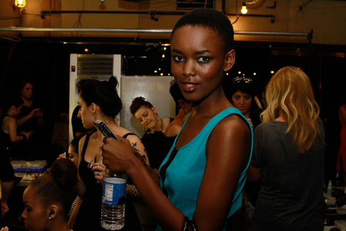 Models in hair and makeup backstage