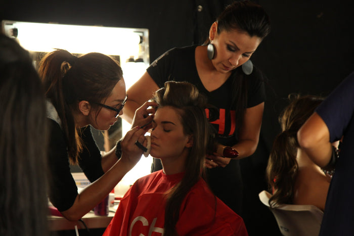 Backstage at the Sherri Hill Spring 2014 show, photo 1 of 17