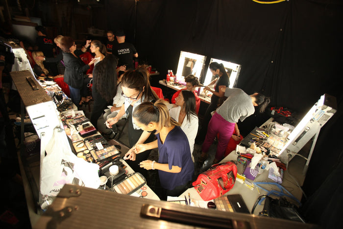 Backstage at the Sherri Hill Spring 2014 show, photo 2 of 17